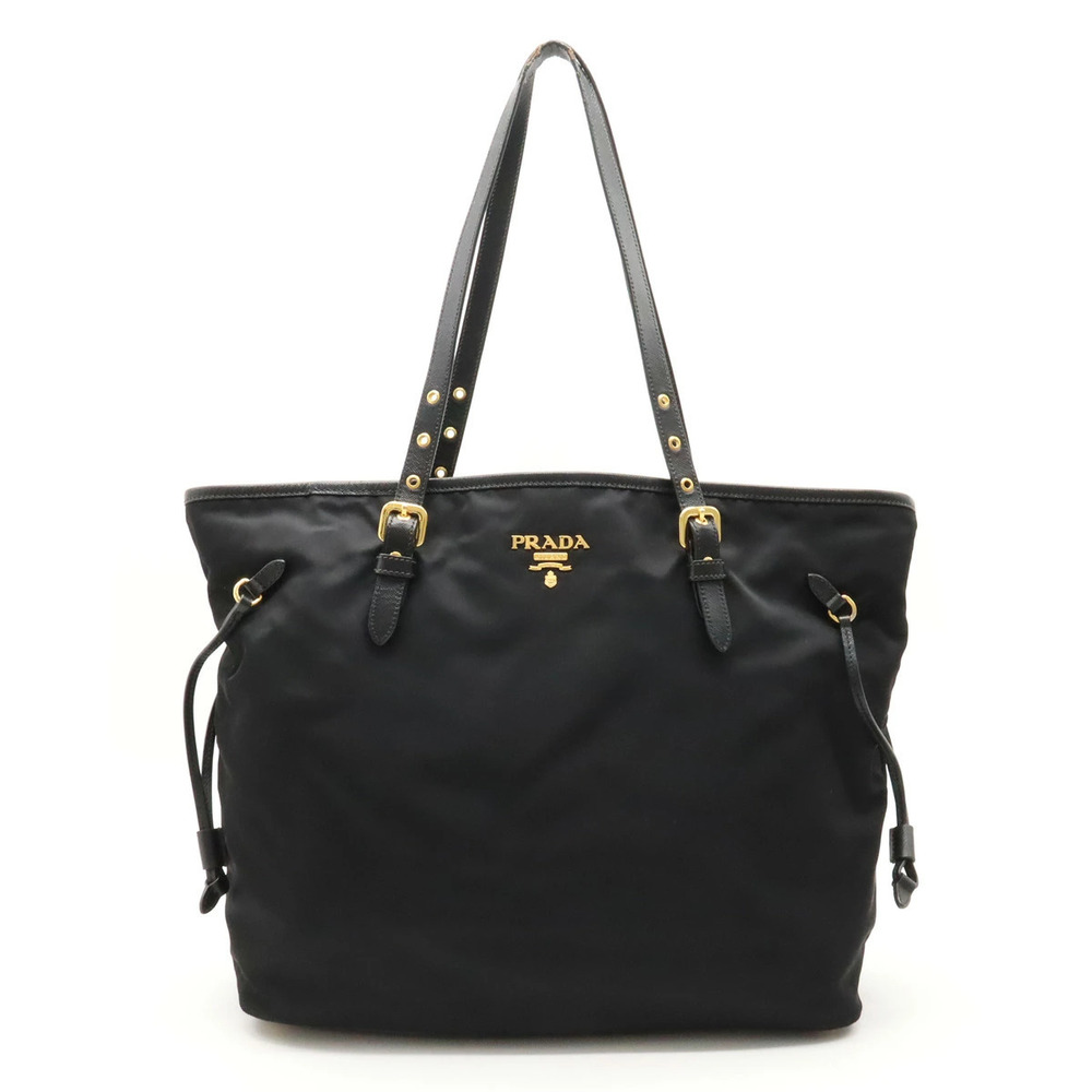Prada Tote Tessuto Saffiano Bag Shoulder Leather NERO Black